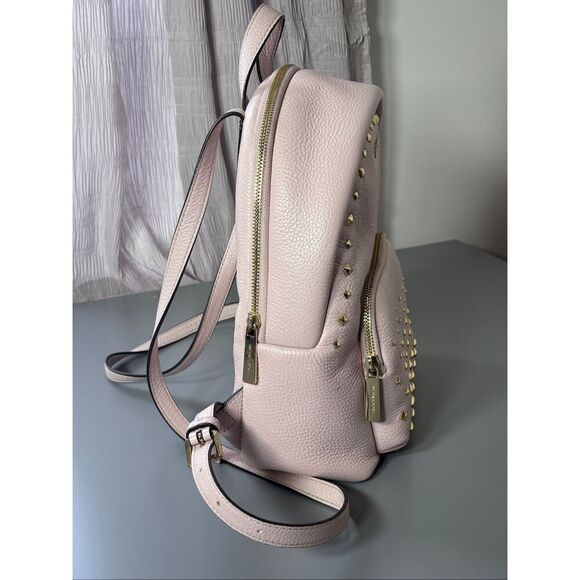 Michael Kors Medium Studded Pebbled Leather Backpack powder blush ballet pink main image 9